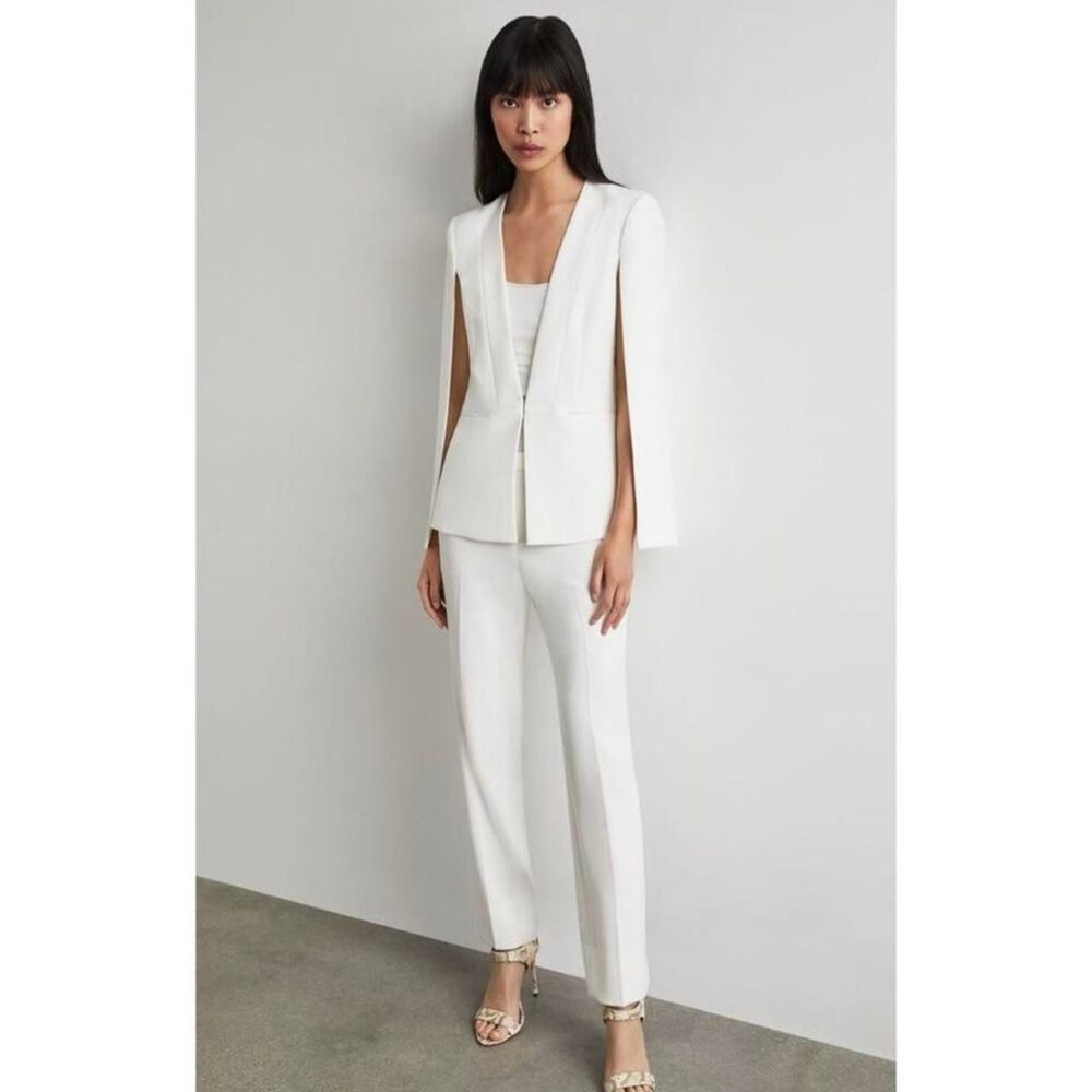 Bcbgmaxazria Women's Off White Upas Cape Blazer Jacket